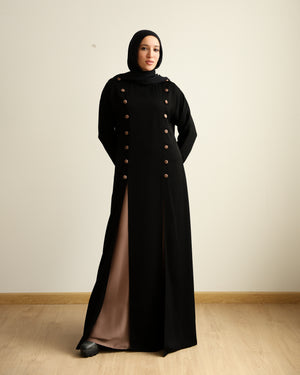 The Parallel Cafe Button Abaya C278