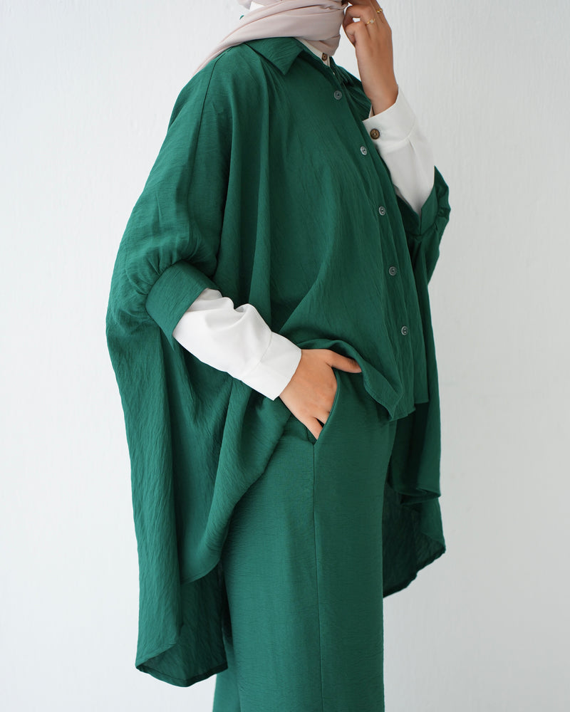 Over Sized Poncho and Pants Set Teal C11063