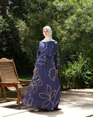 Printed Maxi Dress Blue Navy C282