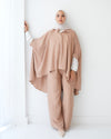 Over Sized Poncho and Pants Set Cafe C11063