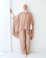 Over Sized Poncho and Pants Set Cafe C11063
