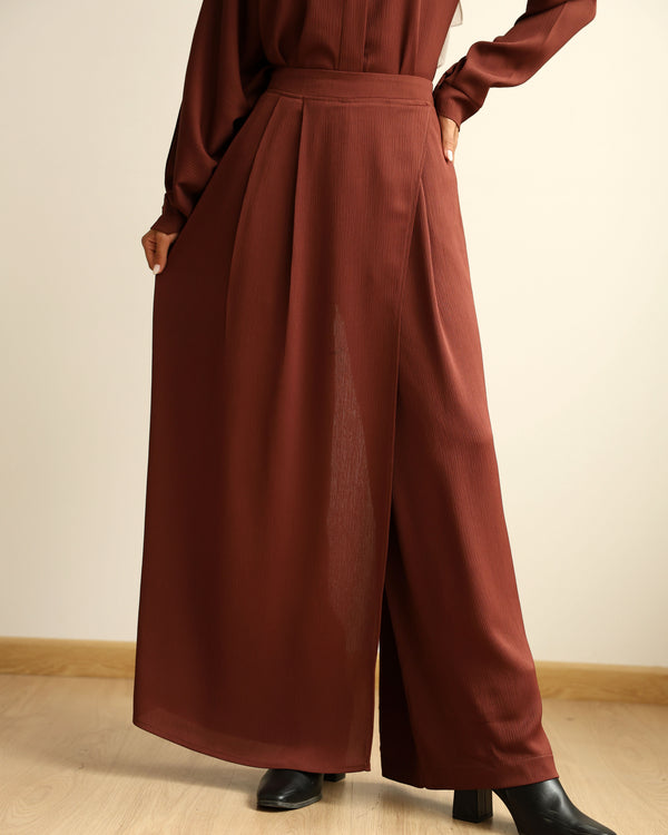 Wrap Skirt Pants Rust C284