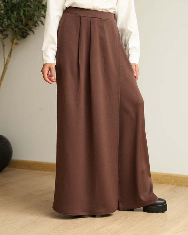 Wrap Skirt Pants Brown C284