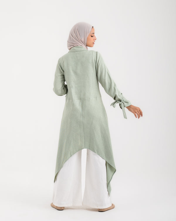 High Low Buttoned Chemise Mint C191