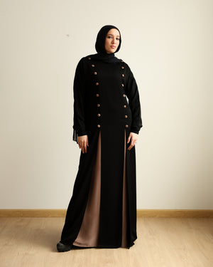The Parallel Cafe Button Abaya C278