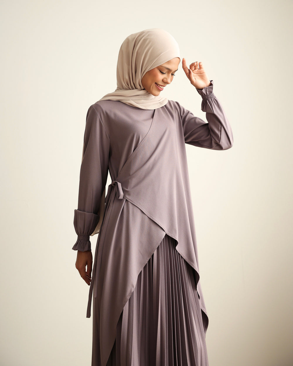 High Low Wrap Shirt Mauve C286