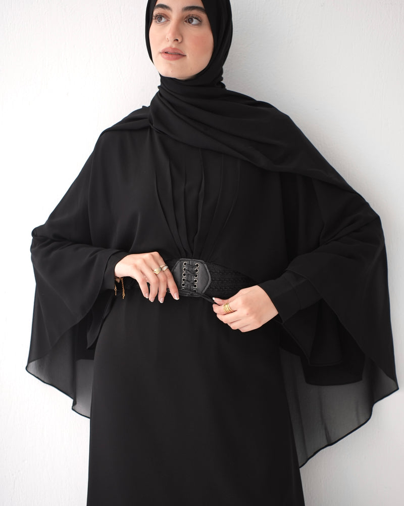 Cape Abaya With Front Belt C73