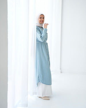 Denim Shirt Dress Light Blue C400
