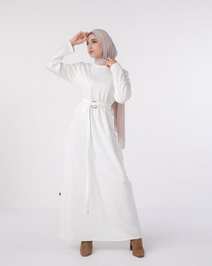 Basic Rib Dress Offwhite C166