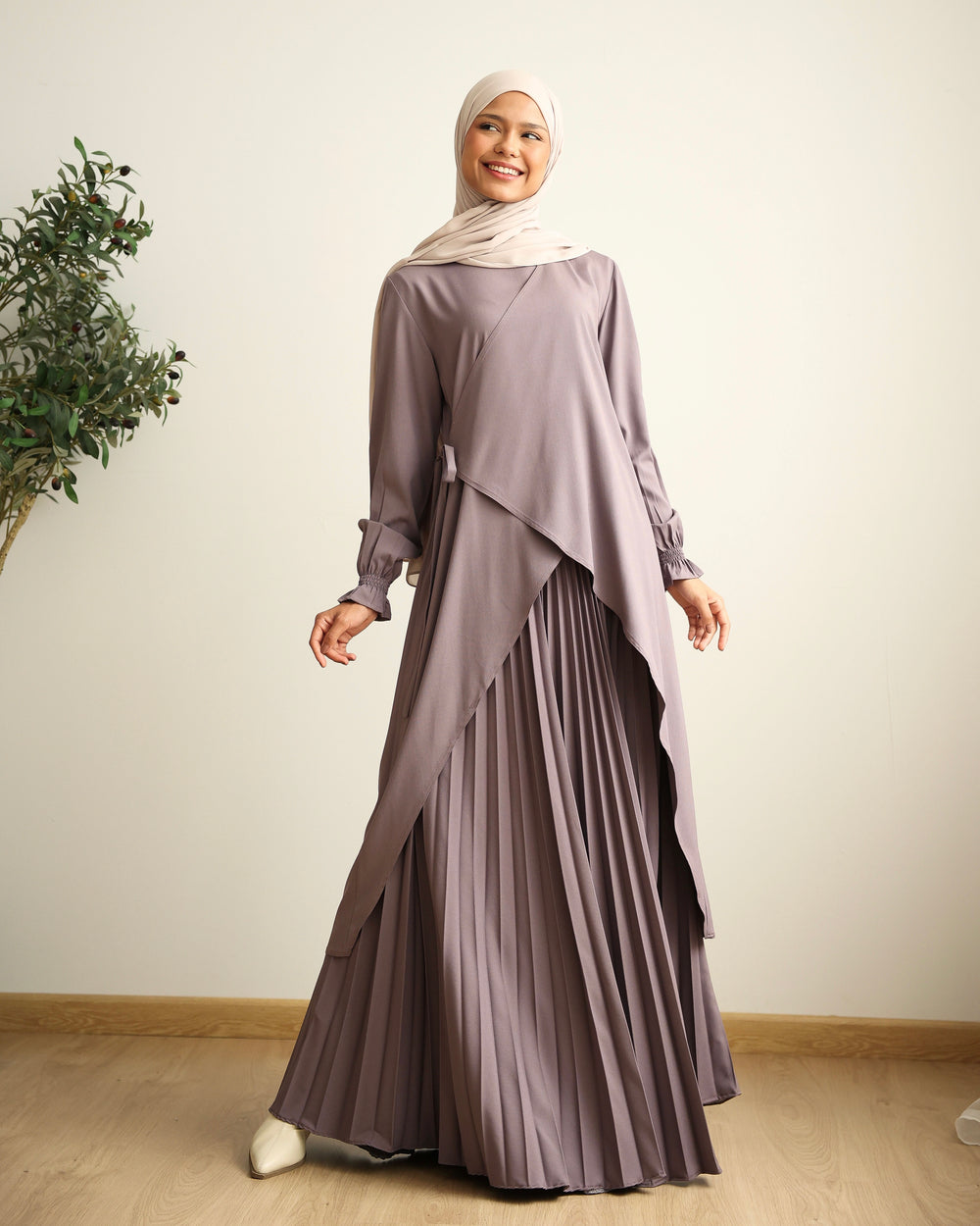 Maxi Pleated Skirt Mauve C503