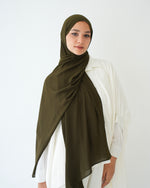 Soft Cotton Chiffon Scarf Olive