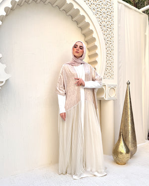 Free Size Pleated Cape Beige C240
