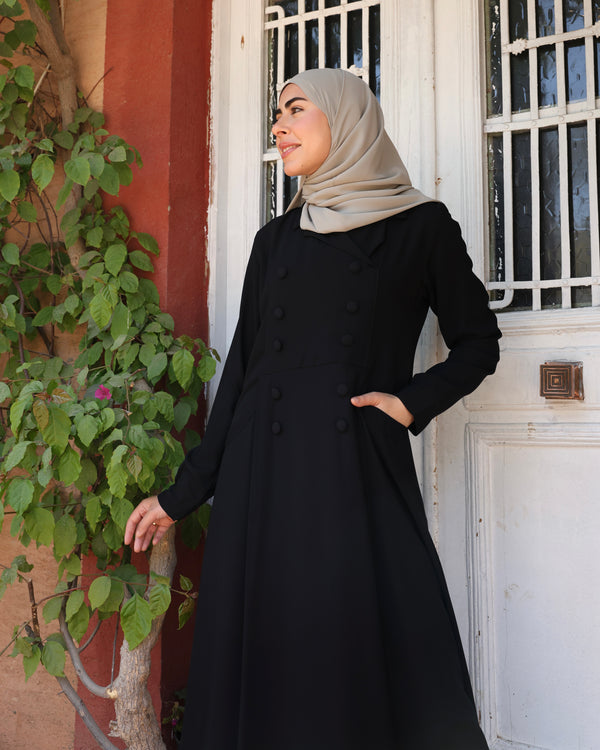 The Double-Breasted Tailored Abaya C72