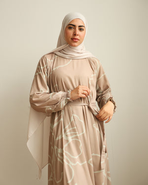 Printed Maxi Dress Rose C282