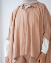 Over Sized Poncho and Pants Set Cafe C11063