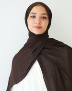 Soft Cotton Chiffon Scarf Dark Brown
