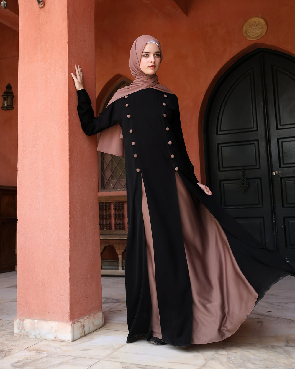 The Parallel Cafe Button Abaya C278
