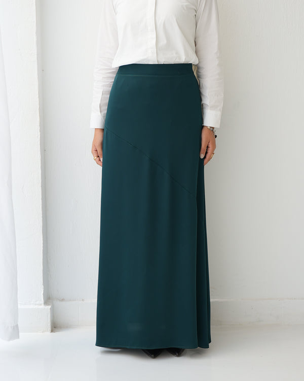 A-Line Maxi Skirt Green Teal C171