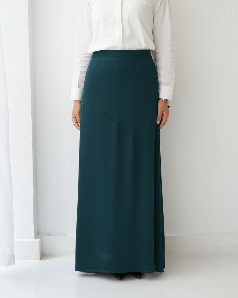A-Line Maxi Skirt Green Teal C171