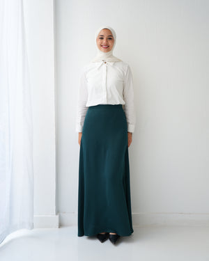 A-Line Maxi Skirt Green Teal C171
