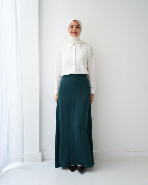 A-Line Maxi Skirt Green Teal C171