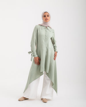 High Low Buttoned Chemise Mint C191