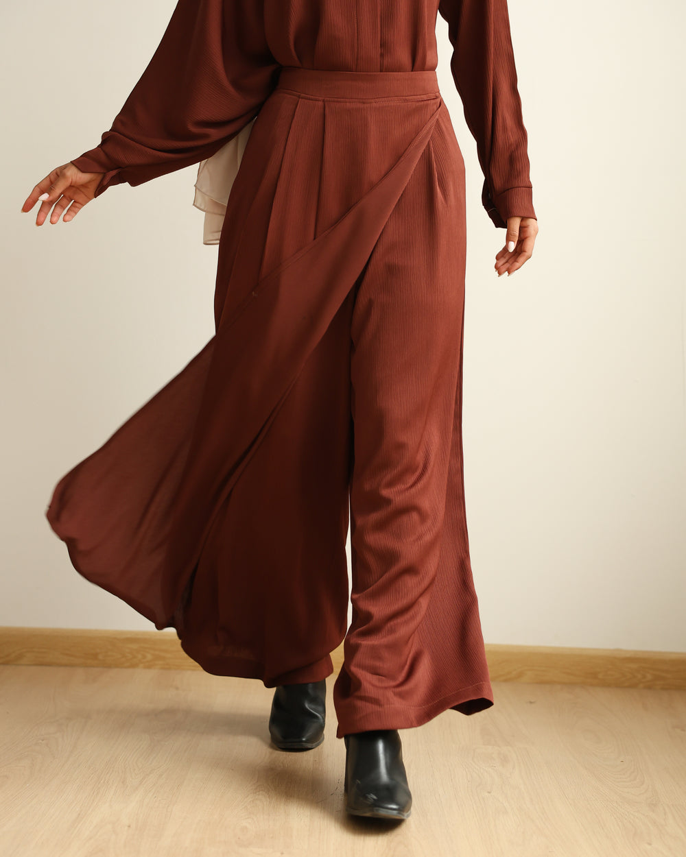 Wrap Skirt Pants Rust C284