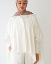 Over Sized Poncho and Pants Set Offwhite C11063