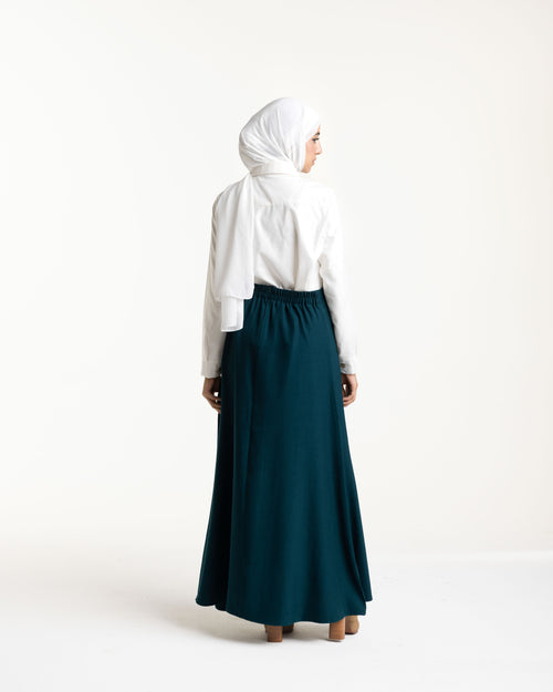 Linen Maxi Skirt Teal C119