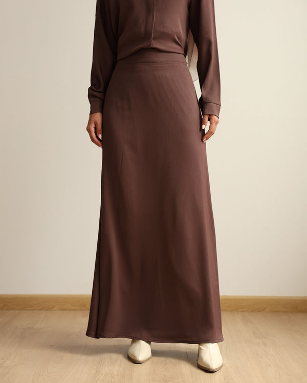 A-Line Maxi Skirt Brown C2310