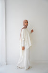 Over Sized Poncho and Pants Set Offwhite C11063