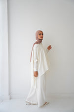 Over Sized Poncho and Pants Set Offwhite C11063