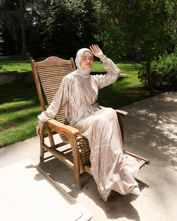 Printed Maxi Dress Rose C282