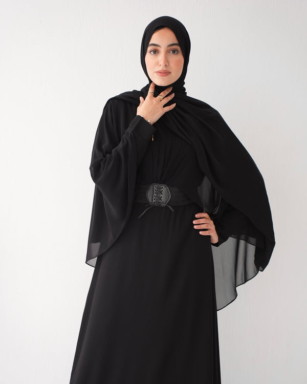 Cape Abaya With Front Belt C73