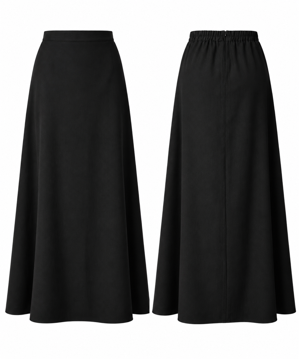 Crepe Basic Skirt Black C1191