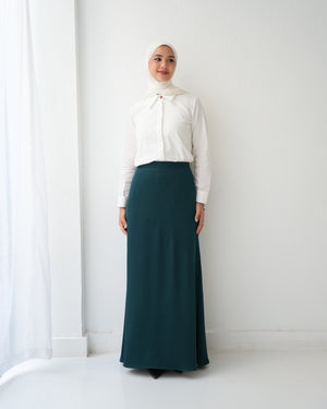 A-Line Maxi Skirt Green Teal C171