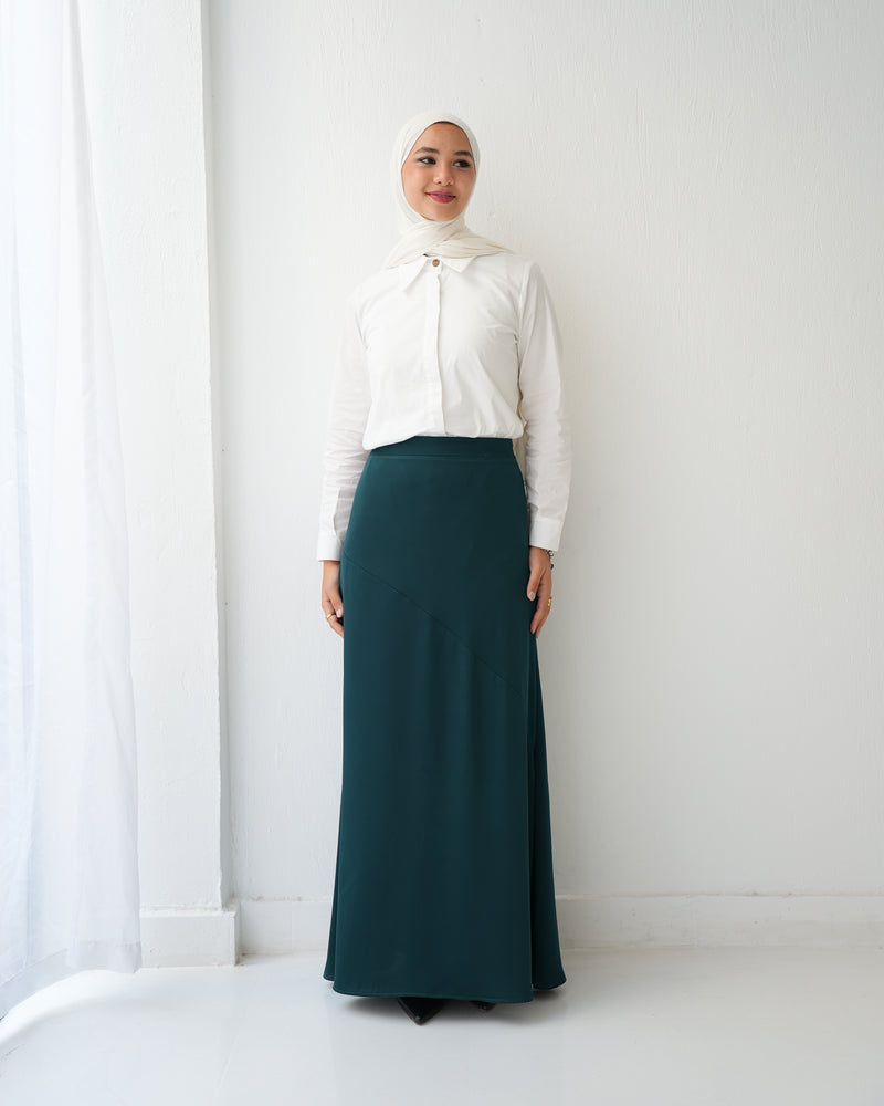 A-Line Maxi Skirt Green Teal C171