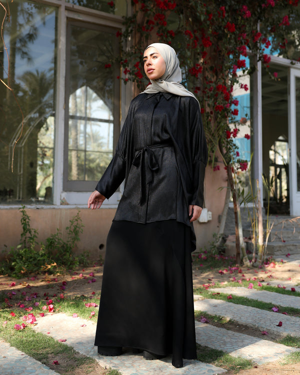 Shimmer Free Size Blouse Black C2232