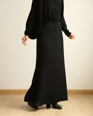 A-Line Maxi Skirt Black C2310