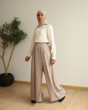 Wrap Skirt Pants Beige C284