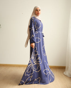 Printed Maxi Dress Blue Navy C282