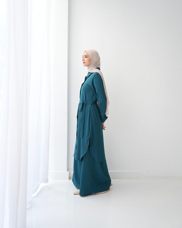 Wide Leg Pants Blue Teal C1201