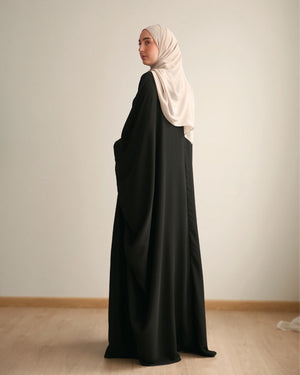 Free Size Internal Belt Silk Abaya C79