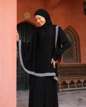 The Silk Abaya Cape Set C88