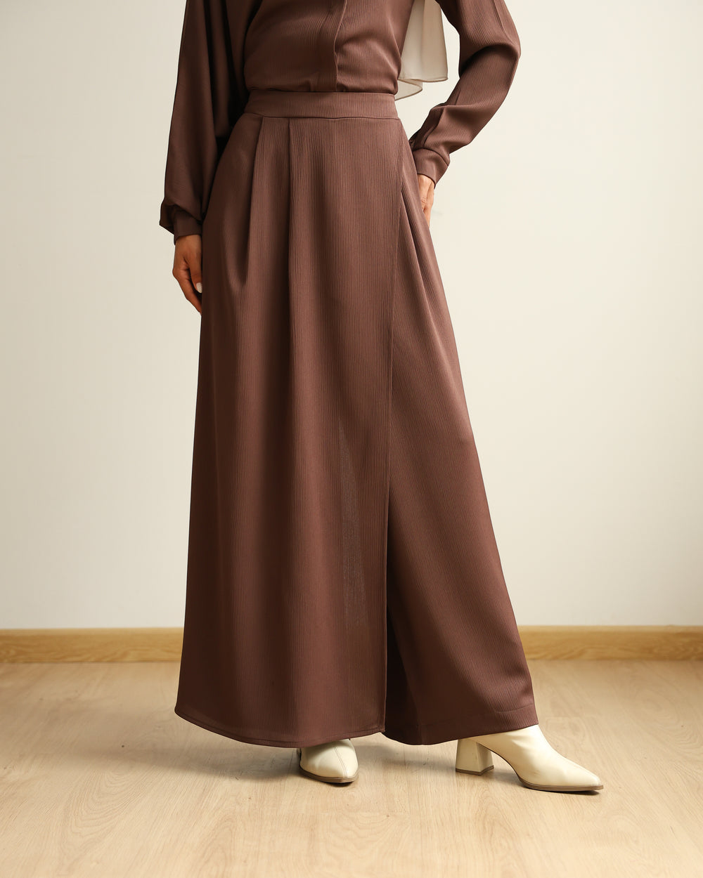 Wrap Skirt Pants Brown C284