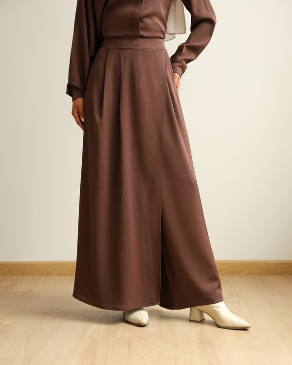 Wrap Skirt Pants Brown C284