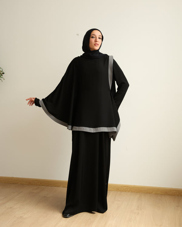 The Silk Abaya Cape Set C88