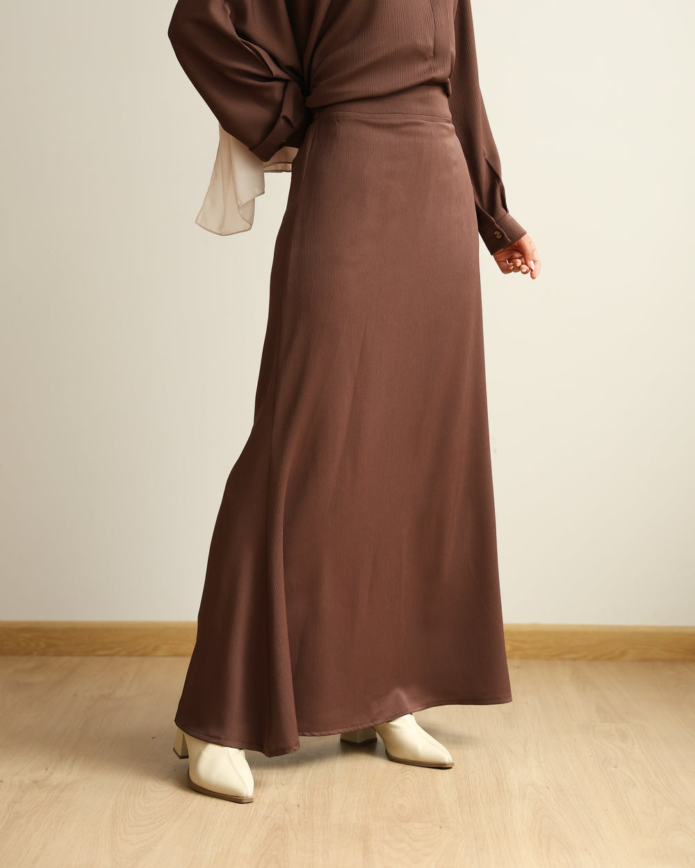 A-Line Maxi Skirt Brown C2310