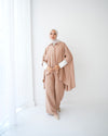 Over Sized Poncho and Pants Set Cafe C11063