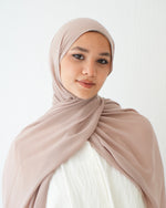 Soft Cotton Chiffon Scarf Latte